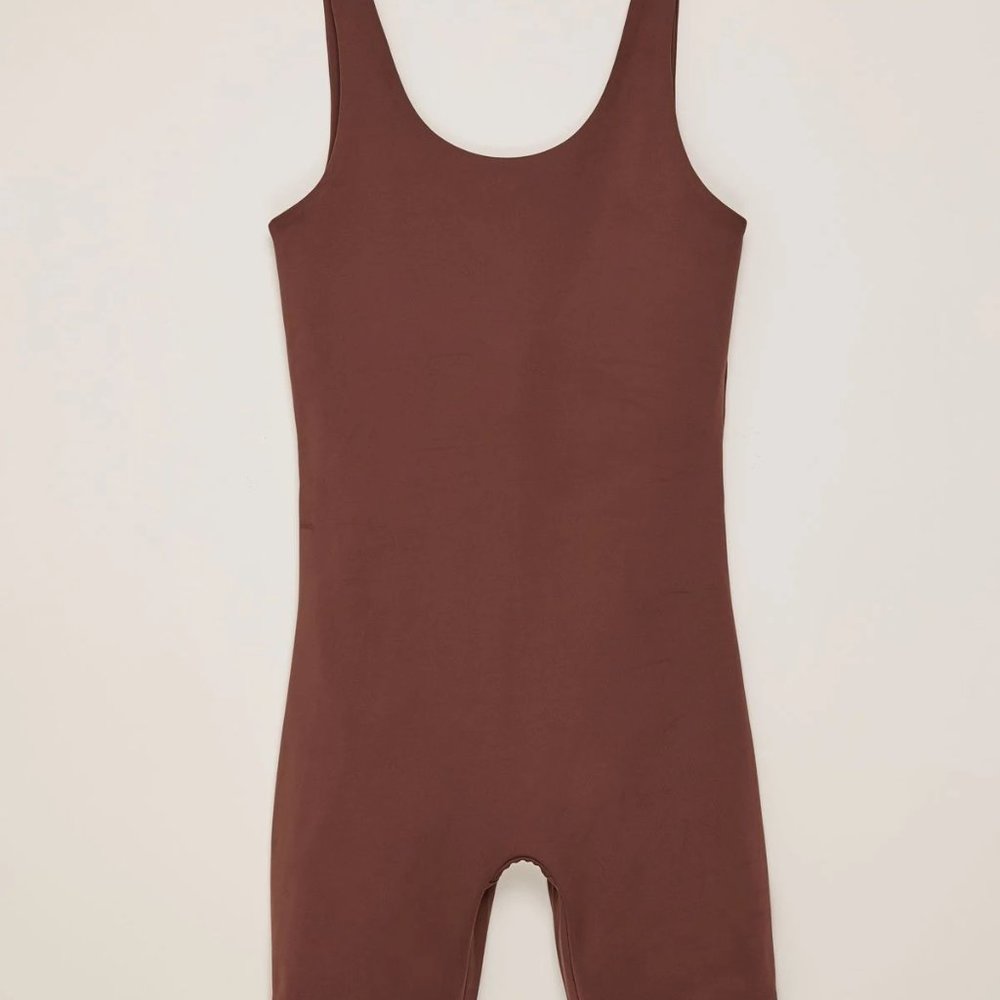 Girlfriend Collective Bike Unitard Brown